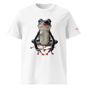 Frogtastic Tee, Playful Frog Apparel shirt, Frog Humor shirt, Frog Graphic shirt, Unisex organic cotton t-shirt