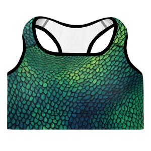 Dragon Skin Pattern Padded Sports Bra