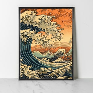 Japanese Ukiyo-e Style Painting Digital Art Print Titled