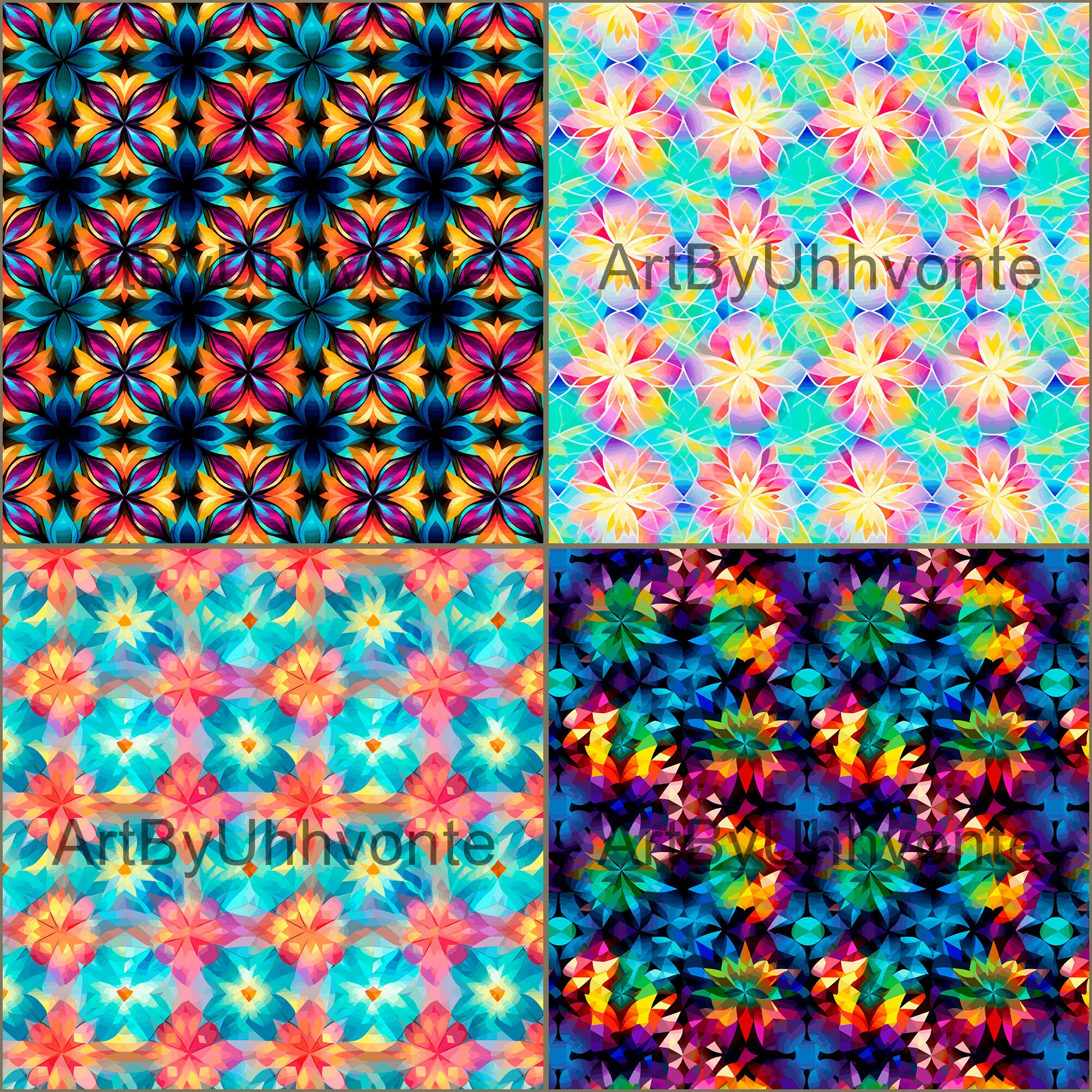 Seamless Patterns for Print, Abstract Kaleidoscope Pattern, Abstract ...