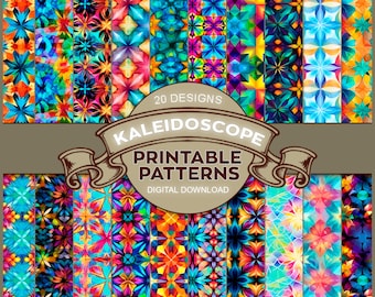 Seamless Patterns for Print, Abstract Kaleidoscope Pattern, Abstract Art, Digital Patterns, Instant Download, Digital Downlad, ArtByUhhvonte
