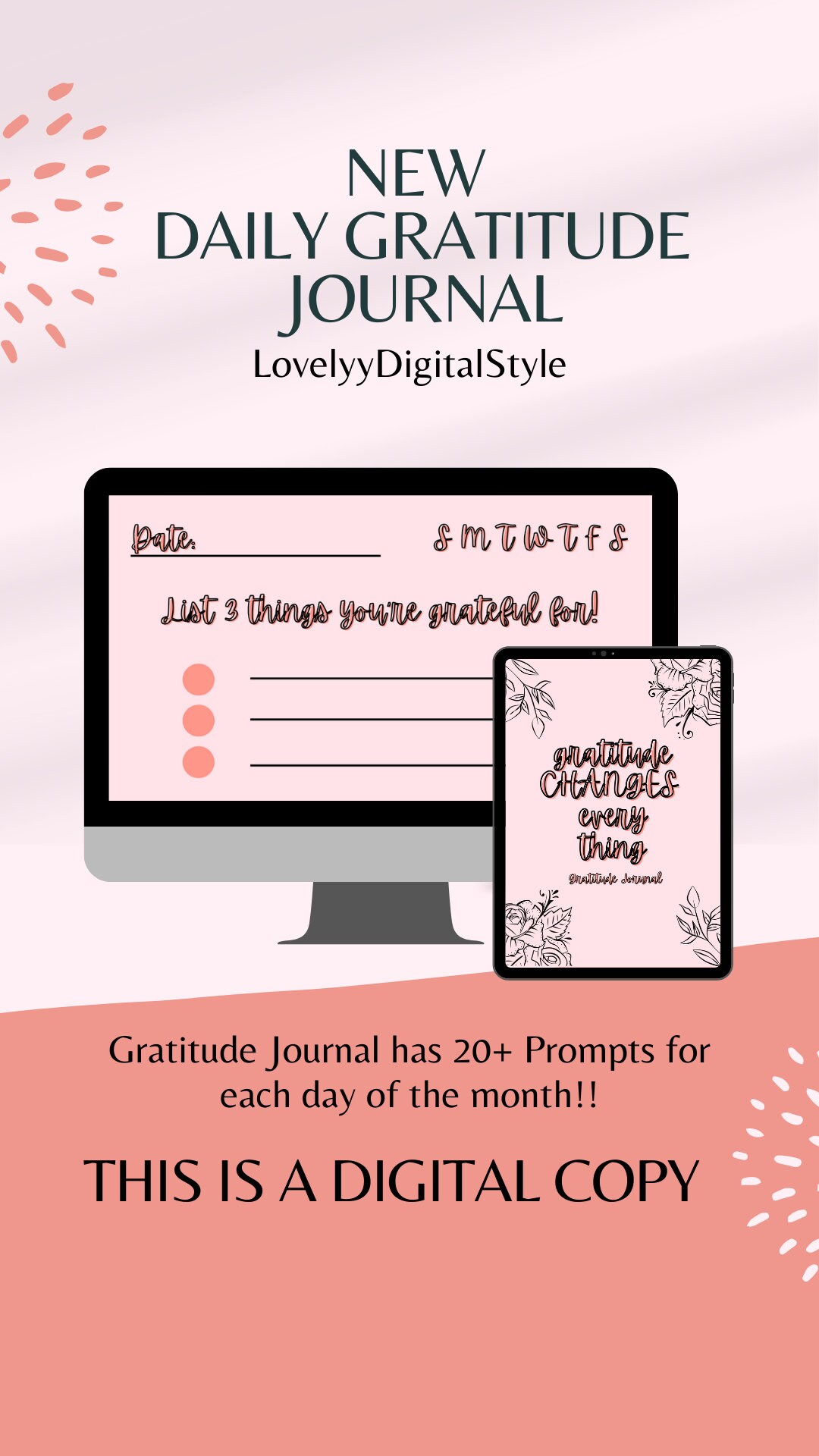 Daily Gratitude Journal Printable, Instant Download, Minimal but Chic ...