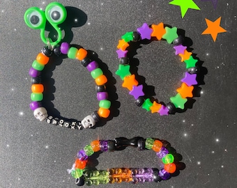 Spooky Kandi Singles | Emo Bracelets Halloween Scenecore | Weirdcore Nostalgia | Y2K | Emo Scene | Kidcore | Rave | PLUR | EDM Emocore