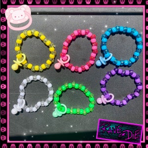 Chupete Kandi Singles Set / Decora Kei / Pulsera Scene Emo/ Y2K 2000s / Scenecore PLUR Decora / Orgullo / Harajuku LGBTQ+ Alt