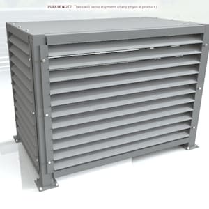 Digital Plan : DIY Ground-Mounted Air Conditioner Outdoor Guard Minimalist Sheet Metal Design Industrial Style DIY Plan with Quality Design
