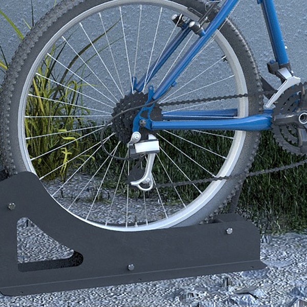 Digital Plan : Easy-to-Build Sheet Metal Minimalist Mountain Bike Stand - Quality and Industrial Design for Hassle-Free Storage