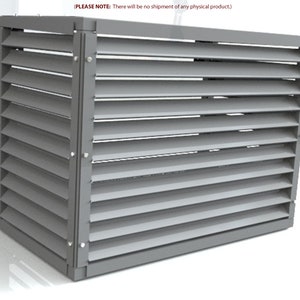 Digital Plan : Minimalist Style Wall-Mounted Aircon Screen DIY Plan with Industrial Design for Outdoor Air Conditioner