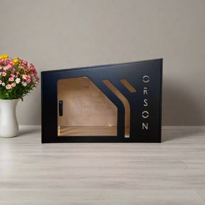 Dog Pet Houses, Dog kennel with plexiglass sliding door, house for dogs from small to large breeds, with your pet's name