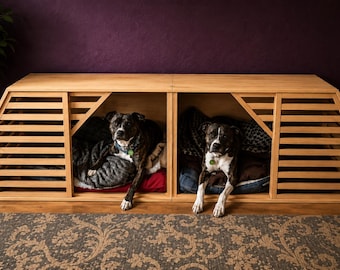 犬2匹用の特大犬小屋｜木製屋内ペットケージ