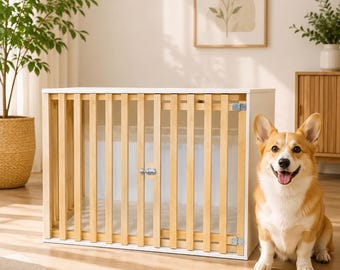 Solid Beech Dog House | Heavy Duty Indoor Puppy Kennel | Luxury Pet Furniture |