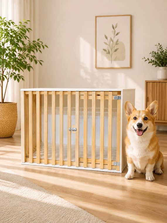 Solid Beech Dog House | Heavy Duty Indoor Puppy Kennel | Luxury Pet Furniture |