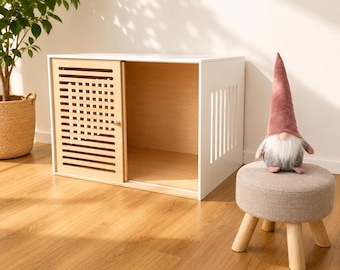 Designer Wooden Dog House  | Handmade Pet Furniture | Modern Wood Puppy House |