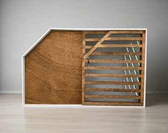 Sleek Plywood Dog Cage: Modern Dog House Bed Combo (XS-XL)