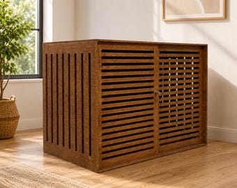 Handmade Plywood Dog House: Elegant Indoor Pet Crate