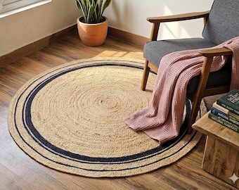 Hand Braided Round  Jute Rug, Custom Size Natural Circle Jute Rug, Boho Home Decor Round Rug Entryway Circle Area Rugs For Living Room Rug