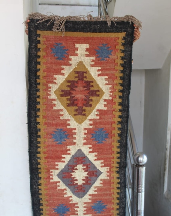 Kilim Area Runner Rug, Vintage kilim Runner Handmade, Wool Jute Kilim Runner, Hallway Runner, Navajo Kilim Rug, Corridor , Runner Rugs