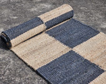 Handwoven Jute Hemp Runner Rug: Bohemian Braided Stair Rug
