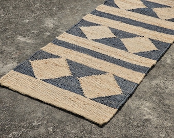 Handmade Tufted Hemp Area Rug Living Room, Stair Jute Runner, Hallway, Entryway Decor Rug