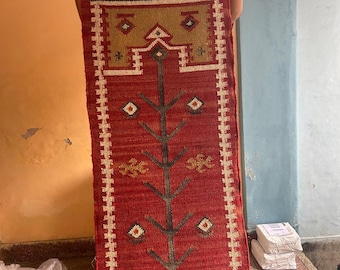 Handwoven Kilim Runner Rug Handmade, Wool Runner Traditional Decorative Runner Navajo Kilim Rug, Home Decor Rug, Outdoor Hallway Custom