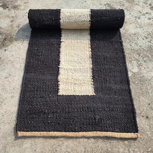 Corridoio in iuta di canapa intrecciata a mano, scala in iuta intrecciata, soggiorno, ingresso vintage, esterno