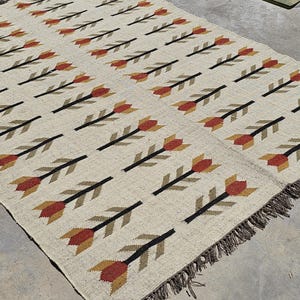 Tapete Kilim Vintage Tecido à Mão Navajo Grande Área Crapet Boho Flatweave Tradicional Feito à Mão