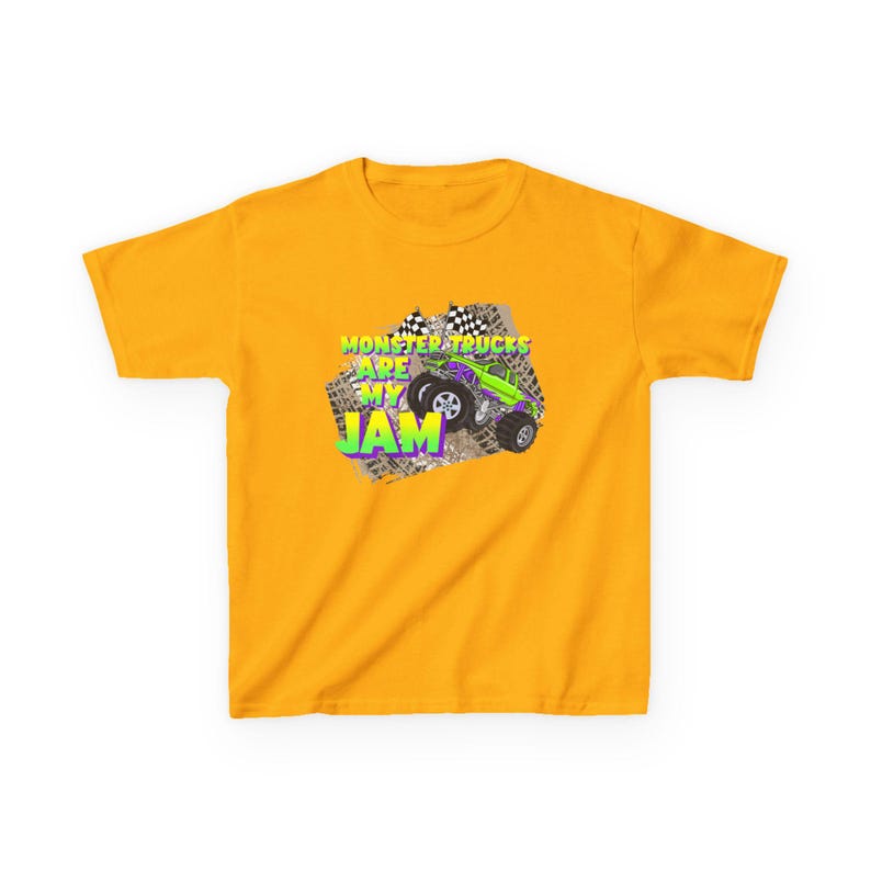 Monster Trucks Are My Jam | Kids Heavy Cotton Tee image 4