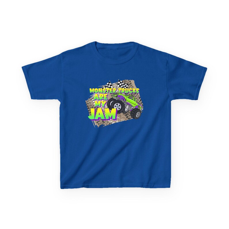Monster Trucks Are My Jam | Kids Heavy Cotton Tee image 11