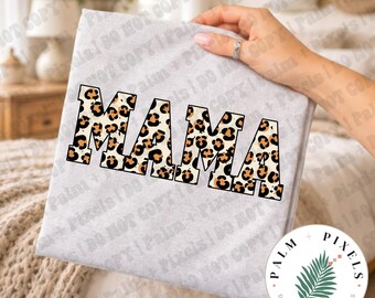 Camisa de mamá con estampado de leopardo / Camiseta de colores cómodos / Inspirada en un safari de animales divertidos