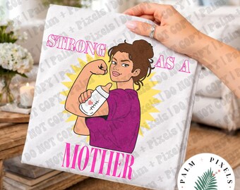 Camiseta "Fuerte como una madre" / Colores cómodos / Camiseta inspirada en Rosie Riveter para el Día de la Madre