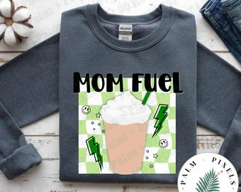 Sudadera Mom Fuel Iced Coffee / Rayos de cuadros coloridos