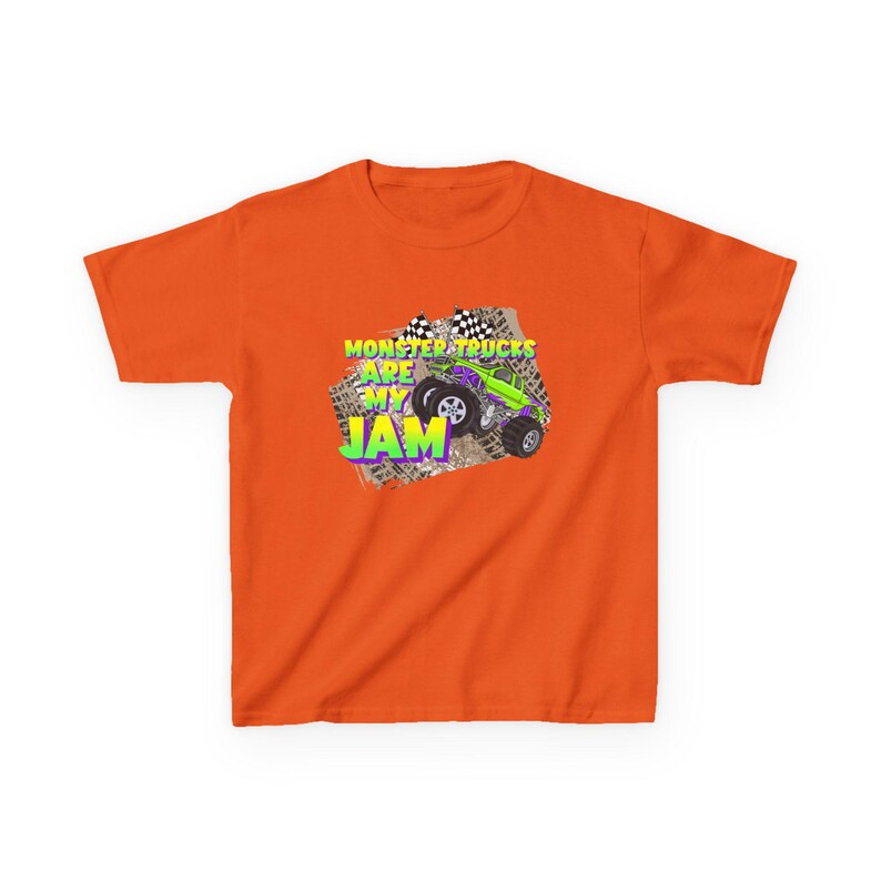 Monster Trucks Are My Jam | Kids Heavy Cotton Tee image 5