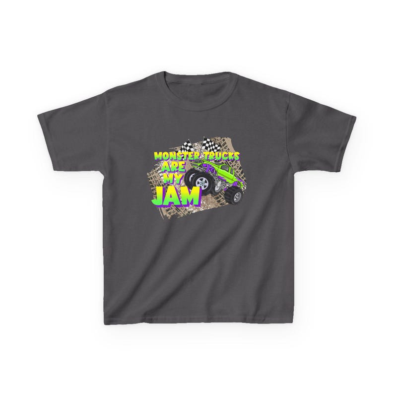 Monster Trucks Are My Jam | Kids Heavy Cotton Tee image 10