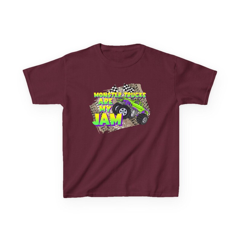 Monster Trucks Are My Jam | Kids Heavy Cotton Tee image 6