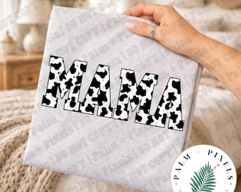 Camisa con estampado de vaca para mamá / Camiseta con colores cómodos / Inspirada en la granja del oeste
