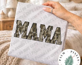 Camo Print Mama Shirt | Comfort Colors Tee