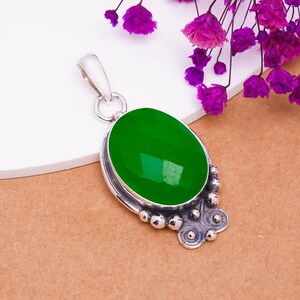 Emerald 925 Sterling Silver Pendant, Gemstone Pendant, Handmade Pendant, Beautiful Pendant, Designer Pendant, Anniversary Gift, Gift For Her