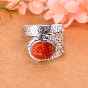 Sponge Coral 925 Sterling Silver Ring, Handmade Ring, Gemstone Ring, Adjustable Ring, Boho Ring, Statement Ring, Unique Ring, Gift For Her