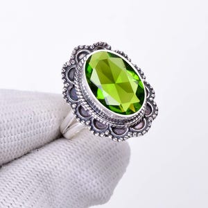 Green Tourmaline 925 Sterling Silver Ring, Gemstone Ring, Unique Ring, Adjustable Ring, Handmade Ring, Women Ring, Anniversary Gift