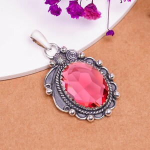 Pink Rubellite Tourmaline 925 Sterling Silver Pendant, Gemstone Pendant, Elegant Pendant, Amazing Pendant, Girls Pendant, Charm Pendant