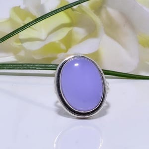Aqua Chalcedony 925 Sterling Silver Ring, Gemstone Ring, Handmade Ring, Vintage Ring, Elegant Ring, Adjustable Ring, Boho Ring, Gift For Her