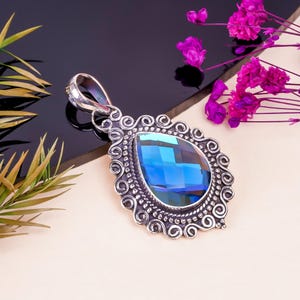 Black Rainbow Mystic Fire Topaz 925 Sterling Silver Pendant, Gemstone Pendant, Beautiful Pendant, Designer Pendant, Elegant Pendant