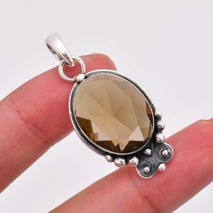 Smoky Quartz 925 Sterling Silver Pendant, Gemstone Pendant, Boho Pendant, Amazing Pendant, Women Pendant, Handmade Pendant, Wedding Gift