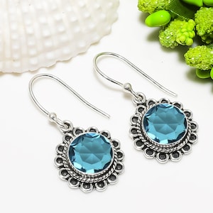 Paraiba Tourmaline 925 Sterling Silver Earring, Gemstone Earring, Beautiful Earring, Unique Earring, Handmade Earring, Women Earring