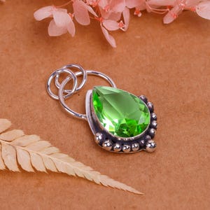 Green Amethyst 925 Sterling Silver Pendant, Gemstone Pendant, Designer Pendant, Elegant Pendant, Women Pendant, Boho Pendant, Gift For Her