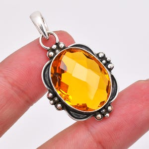 Citrine 925 Sterling Silver Pendant, Gemstone Pendant, Unique Pendant, Handmade Pendant, Designer Pendant, Elegant Pendant, Gift For Her