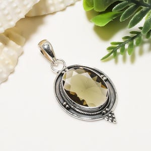 Smoky Quartz Gemstone 925 Sterling Silver Pendant, Unique Pendant, Dainty Pendant, Boho Pendant, Girls Pendant, Handmade Jewellery, For Her