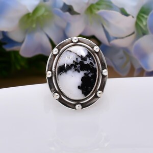 White Buffalo Turquoise 925 Sterling Silver Ring, Gemstone Ring, Handmade Ring, Adjustable Ring, Designer Ring, Elegant Ring, Gift For Her