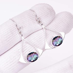 Rainbow Mystic Fire Topaz 925 Sterling Silver Earring, Gemstone Earring, Handmade Earring, Designer Earring, Beautiful Earring, Gift For Her