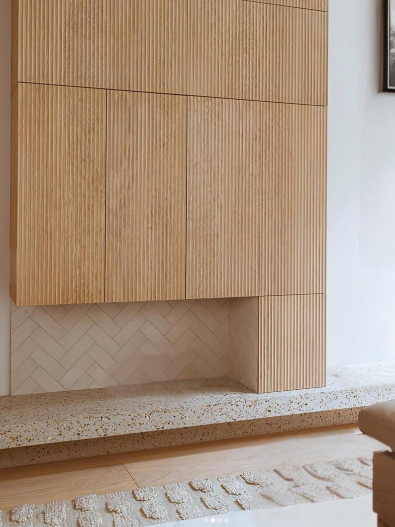Oak fluted panel for interior, 3D wall panel, Decorative wooden slats, Wall decor panel, Furniture panel, Drawers overlay, Furniture overlay, Slat wall panel, DIY furniture makeover,
Decorative panels,
Furniture overlay kits,