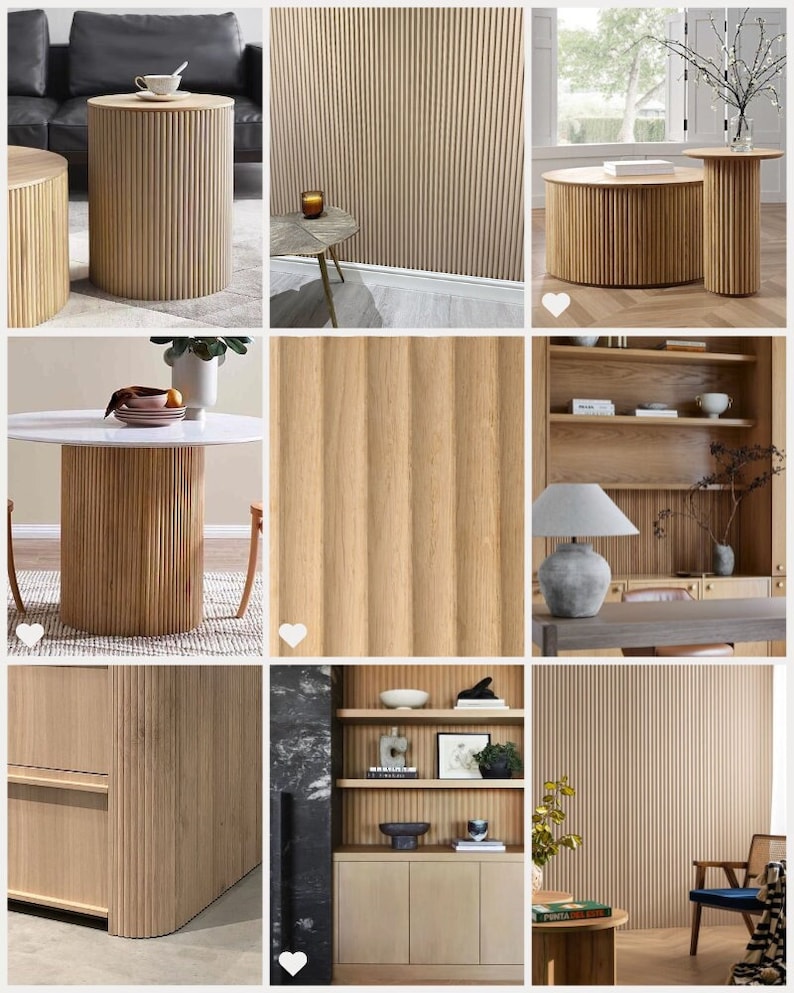 Oak wood wall panel featuring wood strips for wall cladding, perfect for accent wall design and partitions. Flexible and durable, these oak wood panels add elegance and versatility to any space.